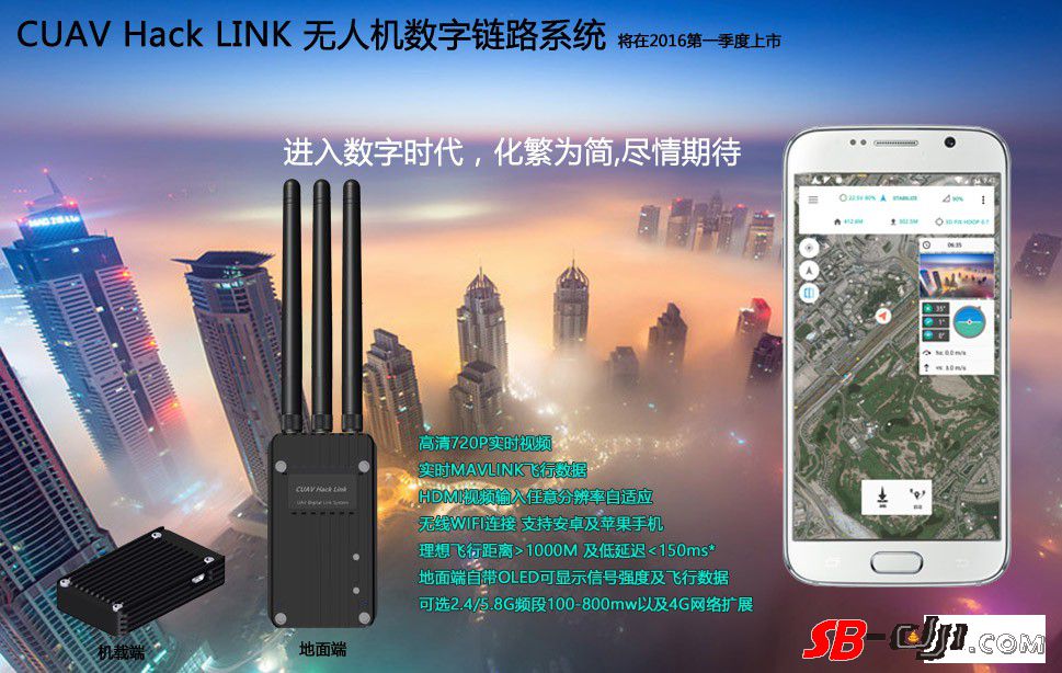 平价720P高清图传数字链路系统方案-CUAV HACK LINK