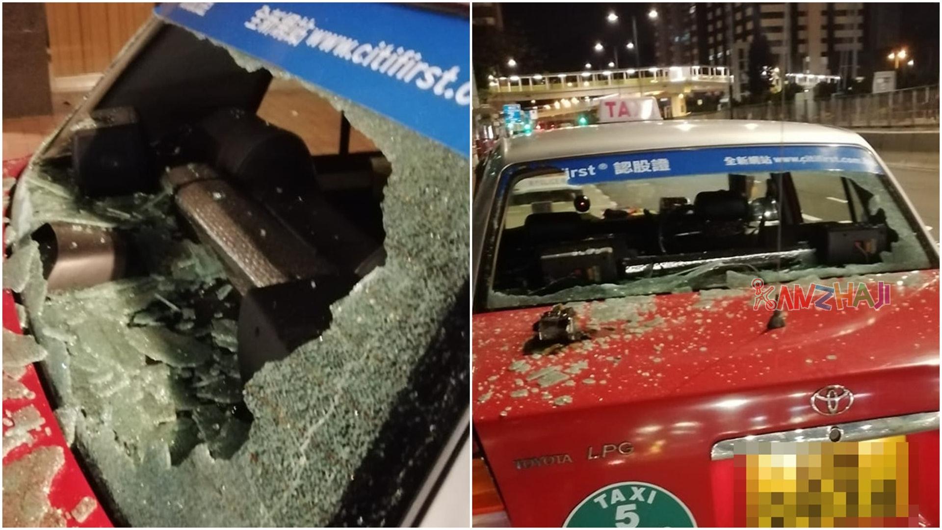 香港葵涌无人机坠机击碎的士车尾玻璃 警方介入调查