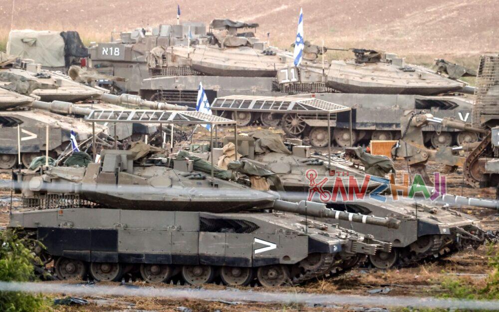 以色列梅卡瓦4坦克装配反无人机笼防哈马斯投弹攻击