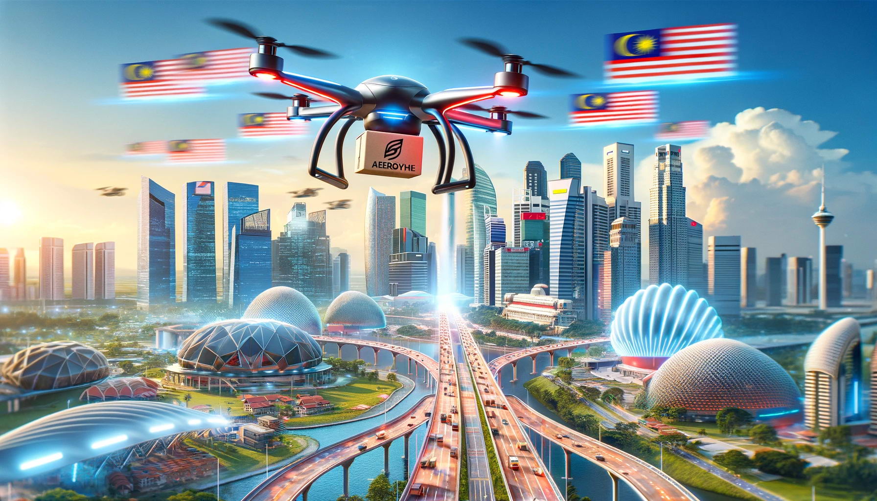 Aerodyne与DroneDash推出马来西亚和新加坡之间的跨境无人机送货服务